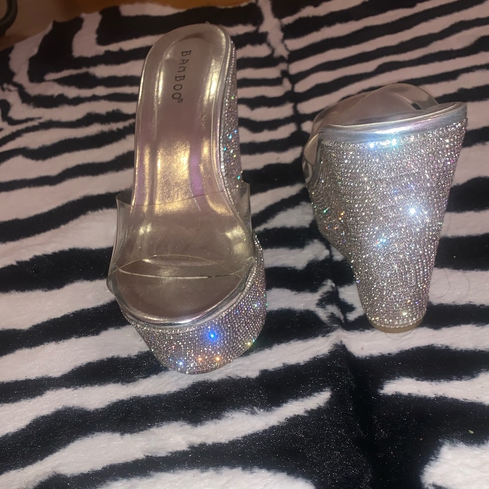 Size 6 Eternity Fashion Diamond studded high wedges